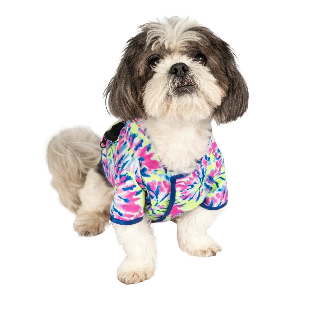 Justice Pet Packable Waterproof Tiedye Dog Raincoat